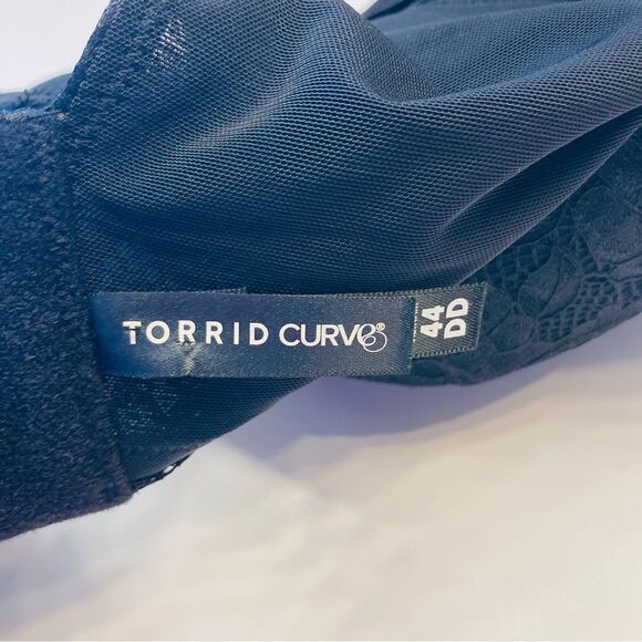 Torrid Curve Dream Wire Free Push Up Plunge Lace Bra Plus Size 44DD Black NEW - Picture 10 of 11